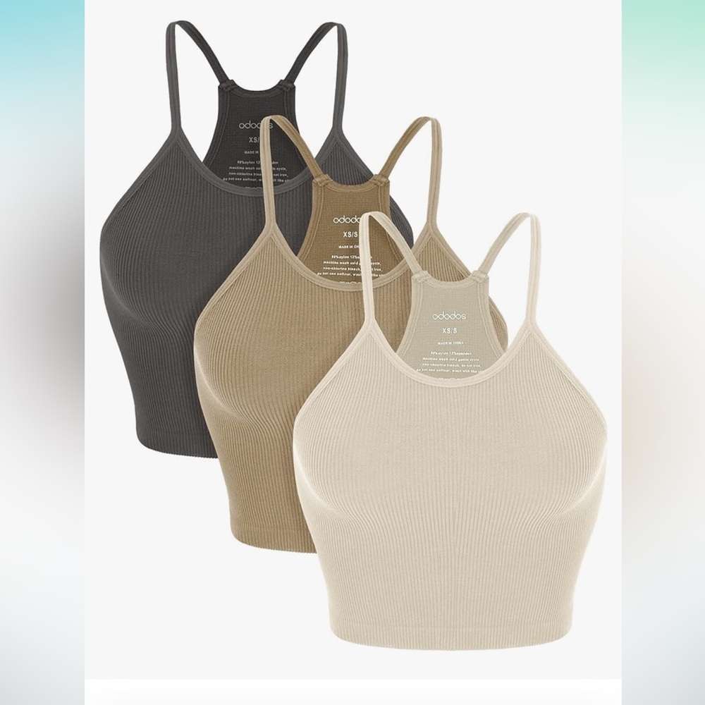 Never worn ODODOS crop tank tops
